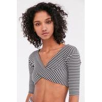 Kimchi Blue Don\'t Get It Twisted Cropped Top, BLACK & WHITE