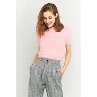 Kimchi Blue Fluffy Cropped Jumper, PINK