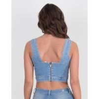 KITE - Denim Cropped Bralet with 3D Diamante Embellishment