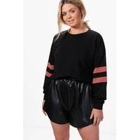 kimmy stripe sports oversized sweat top black