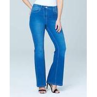 Kim High Waist Bootcut Jeans Short