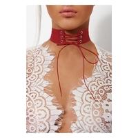 Kiki Red Lace Up Choker