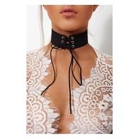 Kiki Black Suede Lace Up Choker