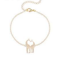 Kiming Korean Seweet Gold/Silver Chain Love Deer Animal Tiny Bracelet Jewelry