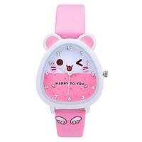 Kid\'s Watch Fashion Cute Rabbit Watch Couple\'s Watch Japanese Quartz PU Band Casual Black White Brown Pink Watch