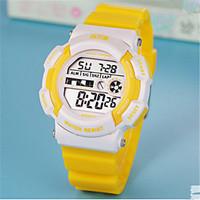 Kids\' Digital Watch Chinese Digital Rubber Band Casual Blue Yellow Rose