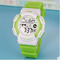 kids digital watch chinese digital rubber band casual blue yellow rose