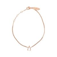 kirstin ash wishbone charm bracelet 18k rose gold vermeil