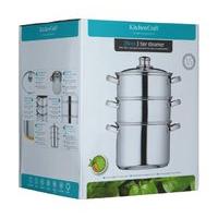 KitchenCraft 20cm Clearview Stainless Steel 3-tier Steamer