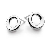 Kit Heath Ladies Sterling Silver Bevel Curve Circle Earrings 4188HP020