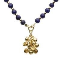 Kit Heath Gold Plated Roses Lapis Beaded Necklet 90211LP007