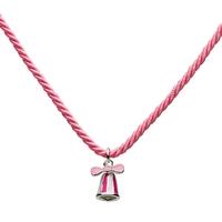 kit heath kids silver bow bell pink cord pendant 99100pkc07