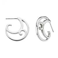 Kit Heath Crescent Silver Open Hoop Earrings 6165HP016