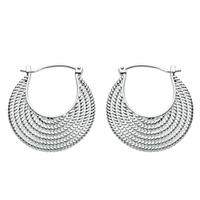 Kit Heath Silver Ravel Hoop Earrings 60289HP011