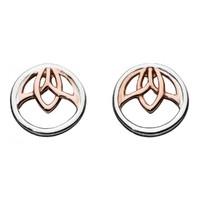 kit heath 18ct rose gold and sterling silver lotus studs 41421rg014