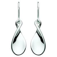 Kit Heath Sterling Silver Twisted Oval Drop Earrings 60PTSB