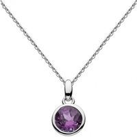 kit heath simmer silver round amethyst pendant 90133am016