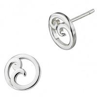 kit heath ladies cosima silver round open swirl earrings 4164hp016