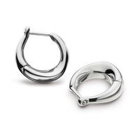 Kit Heath Ladies Sterling Silver Bevel Curve Hoop Earrings 6175HP020
