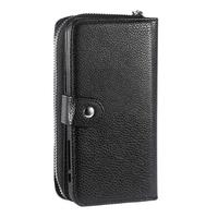 KKmoon 2 in 1 Zipper Wallet Phone Case Cover PU Leather Protective Shell Detachable Folio Flip Holster Carrying Case Card Holder for iPhone 6 Plus 6S 