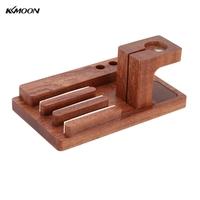 KKmoon All in 1 Bamboo Charging Stand Holder for Apple Watch iWatch 38mm 42mm All Edition for iPhone 6 6 Plus 5S 5C 5 Samsung Galaxy S6 S6 edge HTC Sm