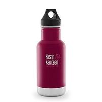 klean kanteen classic 355ml water bottle with loop cap beet root