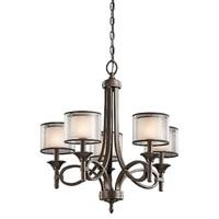 KL/LACEY5 MB Lacey 5 Light Bronze Ceiling Light with Double Layer Shades