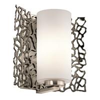 klsilcoral1 silver coral 1 light wall light with glass shade