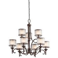 KL/LACEY9 MB Lacey 9 Light Bronze Ceiling Light with Double Layer Shades