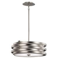 KL/ROSWELL/P/B Roswell Nickel 3 Light Ceiling Pendant Linear Design