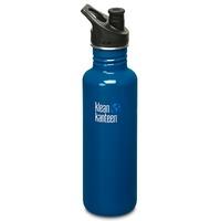 klean kanteen classic 800ml water bottle with sport cap blue planet