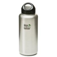 KLEAN KANTEEN WIDE MOUTH 1182ML BOTTLE WITH STAINLESS LOOP CAP (BRUSH STAINLESS)