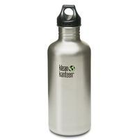 KLEAN KANTEEN CLASSIC 1182ML WATER BOTTLE WITH LOOP CAP (BRUSH STAINLESS)