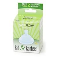 KLEAN KANTEEN BABY SILICONE NIPPLES CLEAR PACK OF 2 (FAST FLOW)