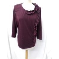 Klass Collection - Size: L - Purple - Long sleeved shirt with flower decoration