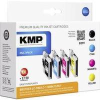 KMP Ink replaced Brother LC-980, LC-1100 Compatible Set Black, Cyan, Magenta, Yellow B29V (4x 14 ml) 1521, 5225