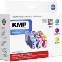 KMP Ink replaced Canon CLI-521 Compatible Set Cyan, Magenta, Yellow C74V 1510, 0005