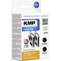 KMP Ink replaced Brother LC-980, LC-1100 Compatible Pack of 2 Black B29D (2x 14 ml) 1521, 5222