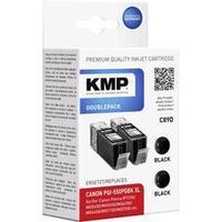 KMP Ink replaced Canon PGI-550BK, PGI-550BK XL Compatible Pack of 2 Black C89D 1518, 0021