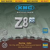 KMC 8 Speed Anti Rust Chain - Silver, 1/2 x 3/32 Inch