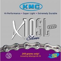 KMC X10-SL Silver 10 Speed Bike Chain