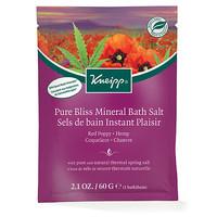 kneipp pure bliss red poppy hemp bath salts 60g sachet