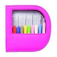 knitpro waves aluminium crochet hook set pink