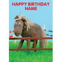 Knitted Pony - Knit and Purl Birthday Card