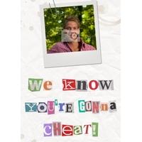 know youre gonna cheat ransom note card