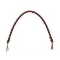 Knit Pro Faux Leather Bag Handles with Clasp Brown