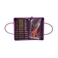 Knit Pro Faux Leather Knitting Needle Storage Bag Purple