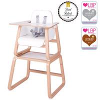 Knuma Connect 4 in 1 Highchair in Beech and White