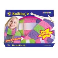 Knitting Craft Set With 3 Yarns & 2 Needles