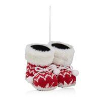 Knitted Red Nordic Boots Tree Decoration